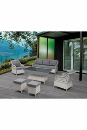 Hanah Home Conjunto de Jardín Rondi Gris Oscuro y Gris Claro